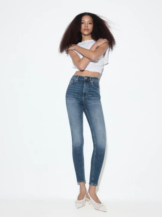 Obrázek produktu Stradivarius D09 Jeans Skinny Super Vysoký Pas Středně Modrá