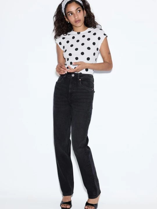 Obrázek produktu Stradivarius D14 Džíny Slim Comfort Opraná Černá