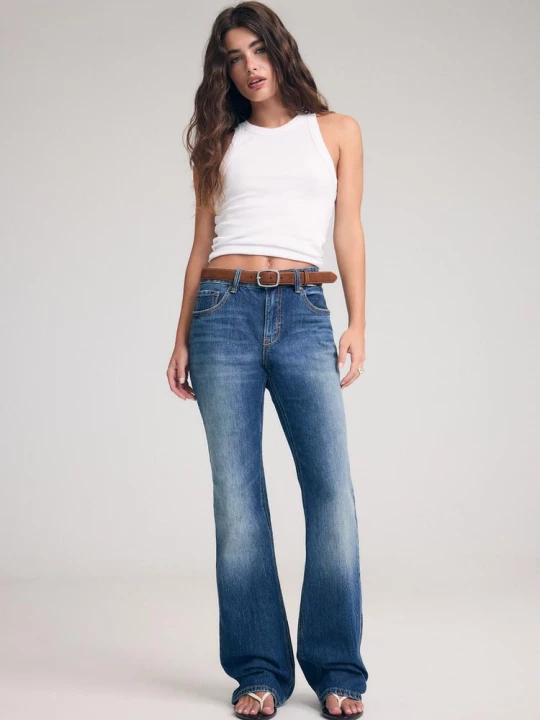 Obrázek produktu Stradivarius D68 Jeans Bootcut S Páskem Modrá Overdye