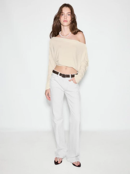 Obrázek produktu Stradivarius D68 Jeans Bootcut S Páskem White