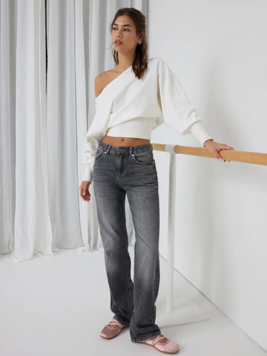 Obrázek produktu Stradivarius D98 Džíny Straight S Vintage Efektem Středně Šedá
