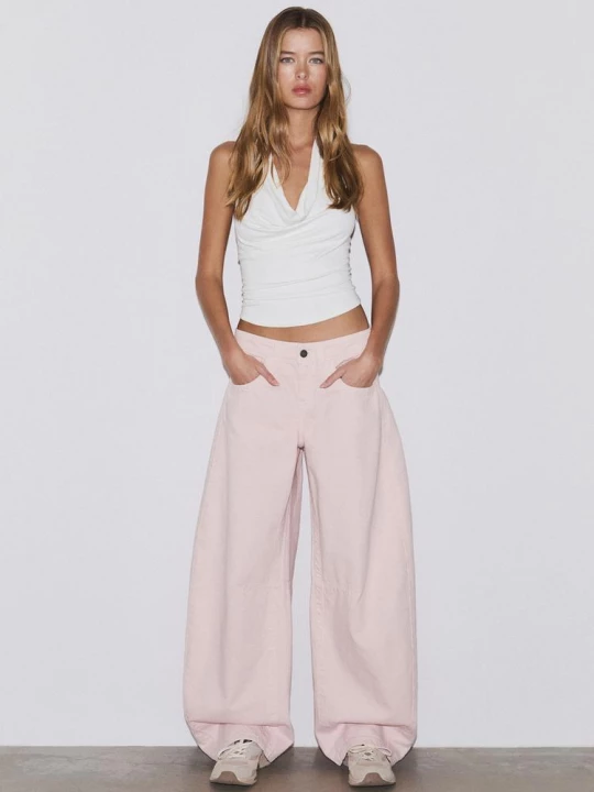 Obrázek produktu Stradivarius Drapovaný Top Halter Ecru