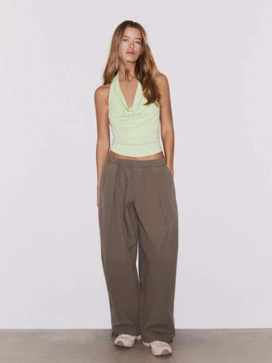 Obrázek produktu Stradivarius Drapovaný Top Halter Green