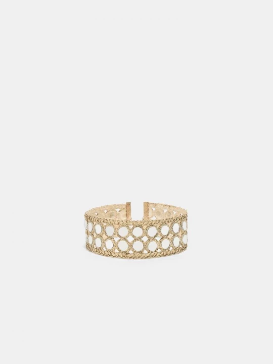 Obrázek produktu Stradivarius Dvojitý Náhrdelník Choker Se Zrcadlovými Detaily Gold