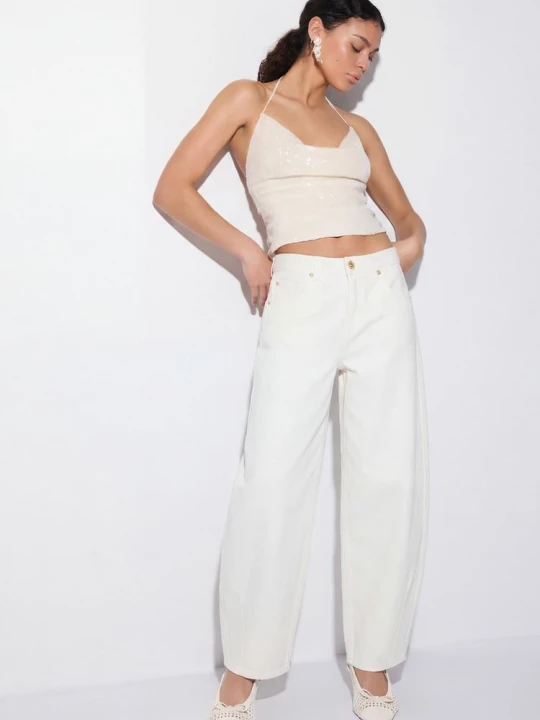Obrázek produktu Stradivarius Džíny Barrel Fit White
