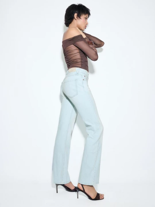 Obrázek produktu Stradivarius D98 Džíny Straight S Vintage Efektem Modrý Denim