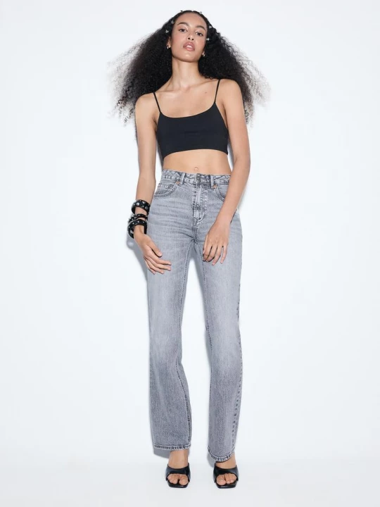 Obrázek produktu Stradivarius D98 Džíny Straight S Vintage Efektem Středně Šedá