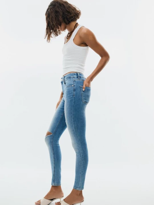 Obrázek produktu Stradivarius D07 Skinny Džíny S Vysokým Pasem Středně Modrá
