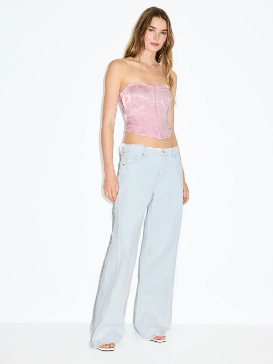 Obrázek produktu Stradivarius Džíny Wide Leg S Low Waist Světle Modrá