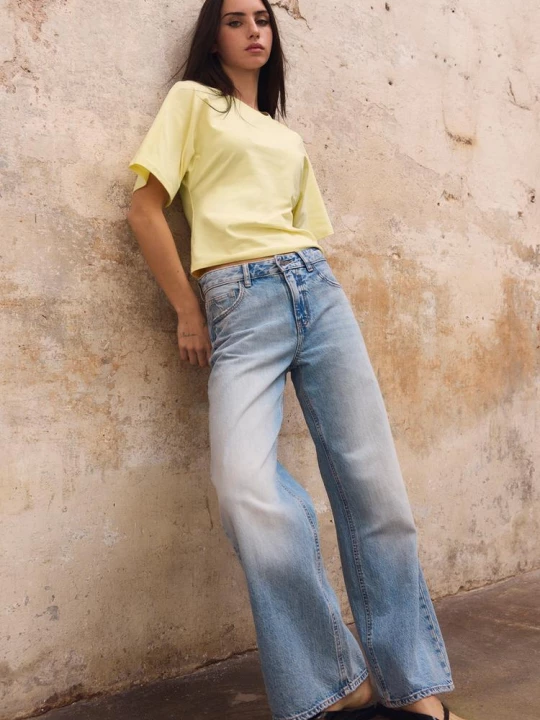 Obrázek produktu Stradivarius Džíny Wide Leg Světle Modrá