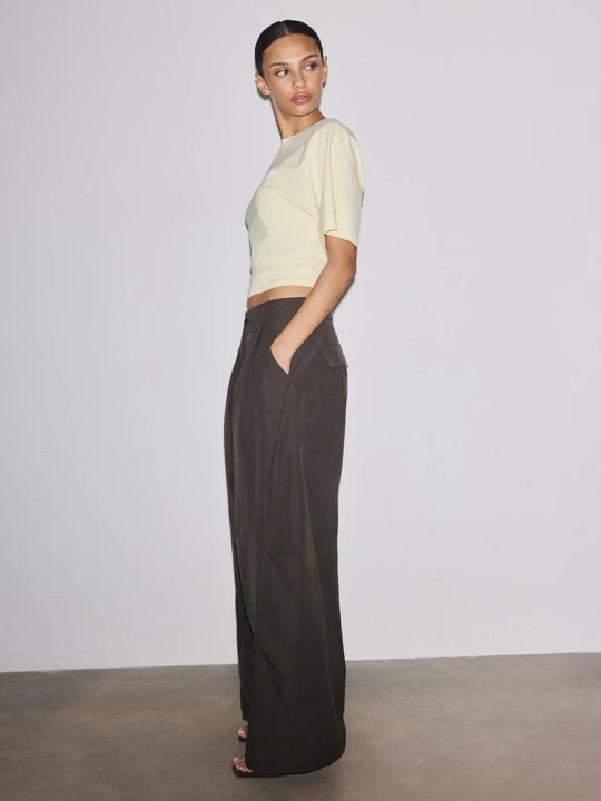 Obrázek produktu Stradivarius Elegantní Kalhoty Barrel Brown