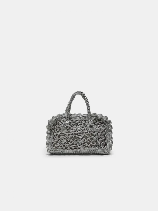 Obrázek produktu Stradivarius Háčkovaná Tote Kabelka S Metalickou Nití Grey