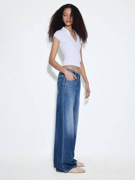 Obrázek produktu Stradivarius Jeans Low Waist S Dvojitým Knoflíkem Středně Modrá