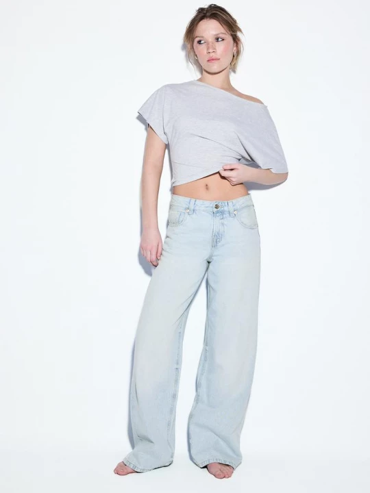 Obrázek produktu Stradivarius Jeans Low Waist Wide Leg Estrella Světle Modrá