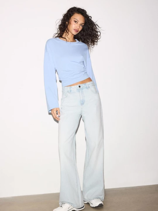 Obrázek produktu Stradivarius Jeans Široké Nohavice Modrý Denim