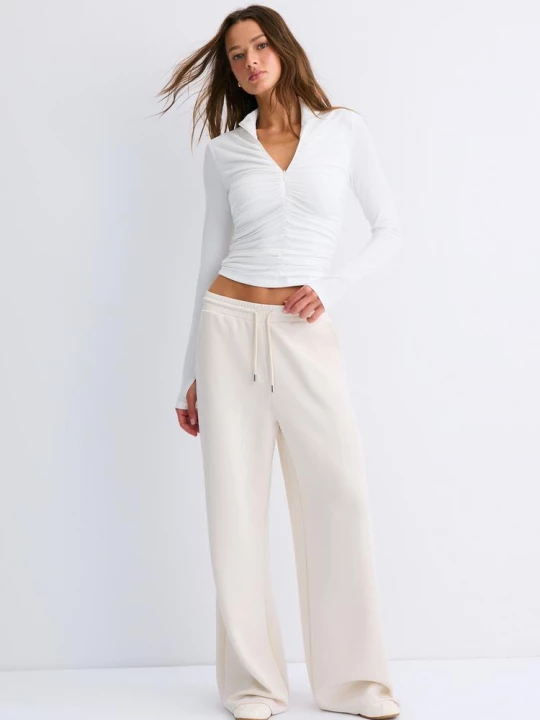 Obrázek produktu Stradivarius Jemné Kalhoty Palazzo Typu Jogger Stone