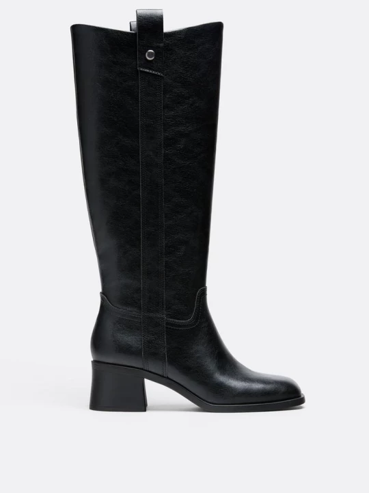 Obrázek produktu Stradivarius Jezdecké Boty Na Podpatku Černá