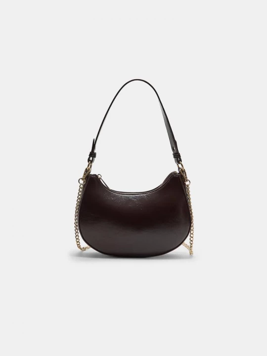 Obrázek produktu Stradivarius Kabelka Na Rameno Tvaru Půlměsíce S Řetízkem Brown
