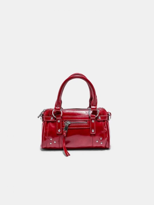 Obrázek produktu Stradivarius Kabelka Přes Rameno S Kapsou A Cvočky Red