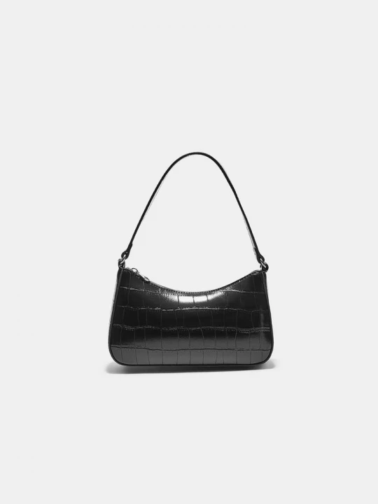 Obrázek produktu Stradivarius Kabelka Přes Rameno S Řetízkem A Krokodýlím Efektem Black