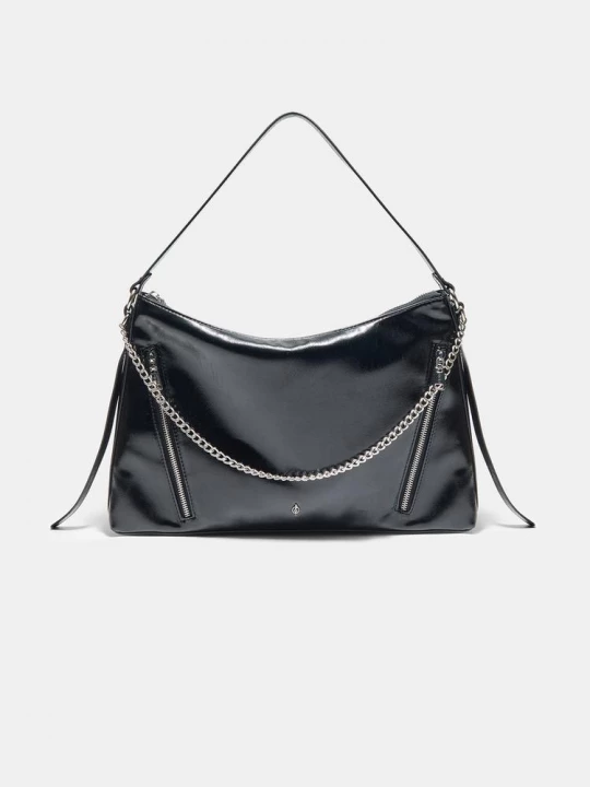 Obrázek produktu Stradivarius Kabelka Přes Rameno S Řetízkem A Zipy Black