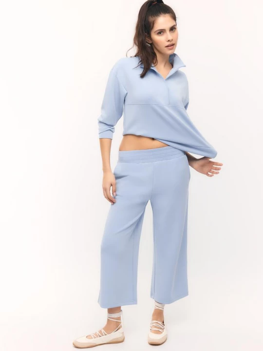 Obrázek produktu Stradivarius Kalhoty Culottes S Jemným Dotykem Sky Blue