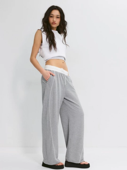 Obrázek produktu Stradivarius Kalhoty Jogger Se Zarážkami Grey Melange