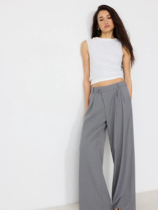 Obrázek produktu Stradivarius Kalhoty S Překříženým Pasem Dark Grey