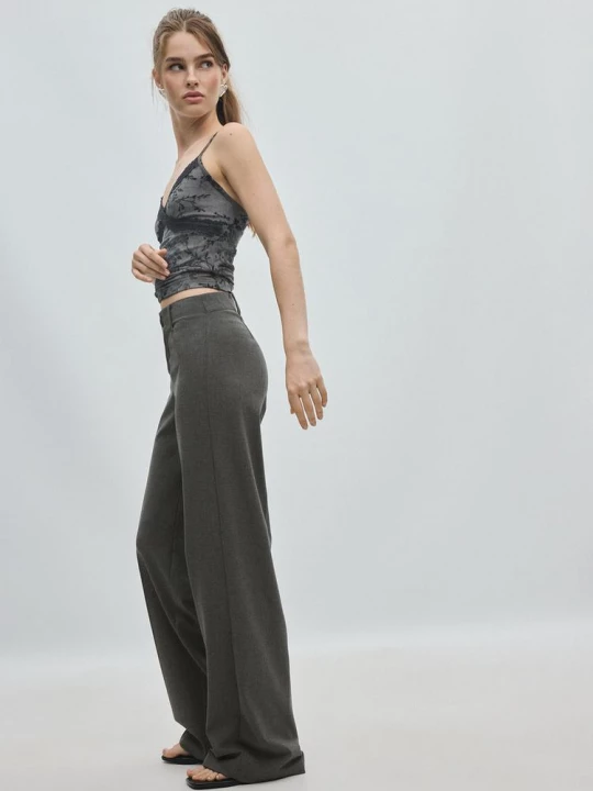 Obrázek produktu Stradivarius Kalhoty Wide Leg Dark Grey