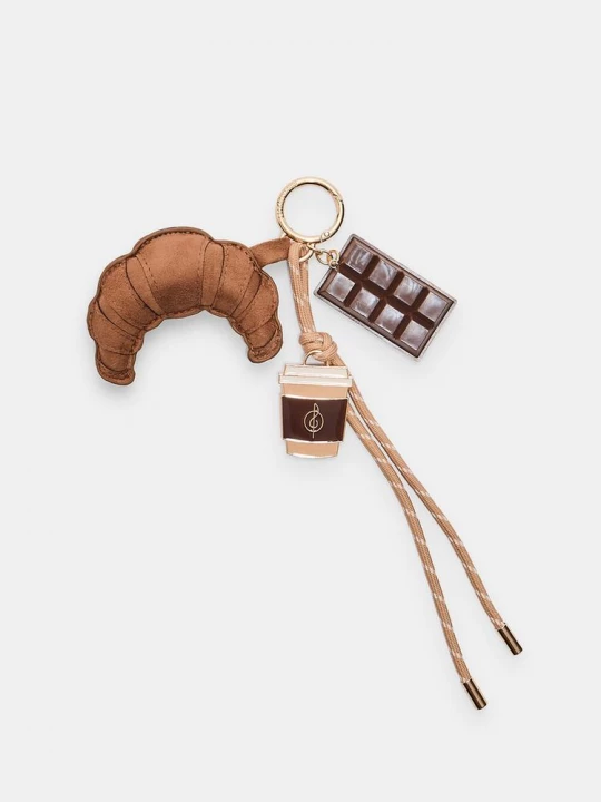 Obrázek produktu Stradivarius Klíčenka S Přívěsky Káva A Croissant Brown