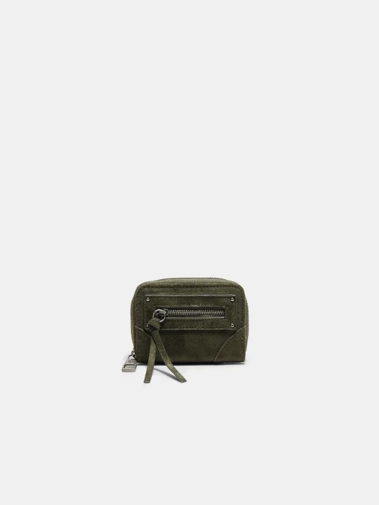 Obrázek produktu Stradivarius Kompaktní Peněženka Na Karty S Kapsou Na Zip Khaki