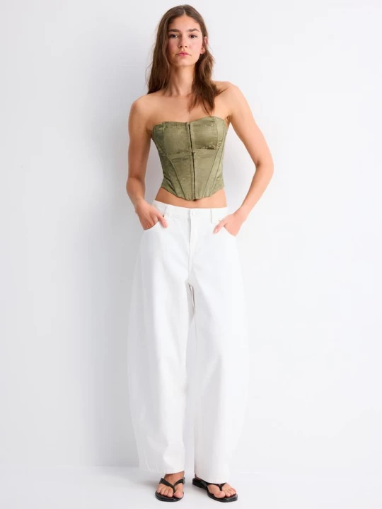 Obrázek produktu Stradivarius Korzet Se Šněrováním Khaki