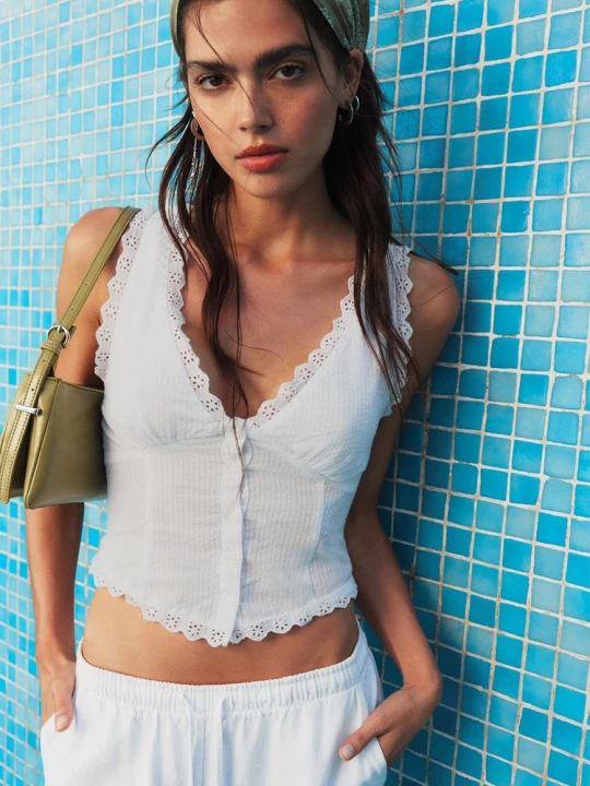 Obrázek produktu Stradivarius Korzetový Top Bez Rukávů White