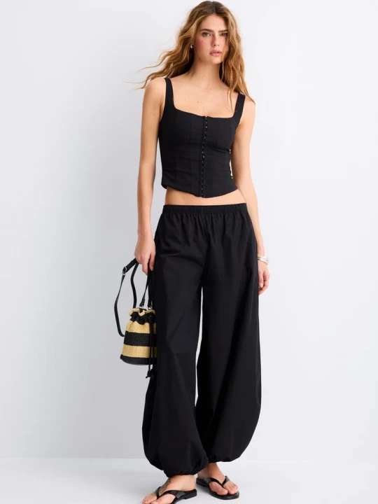 Obrázek produktu Stradivarius Korzetový Top Ramínky Black