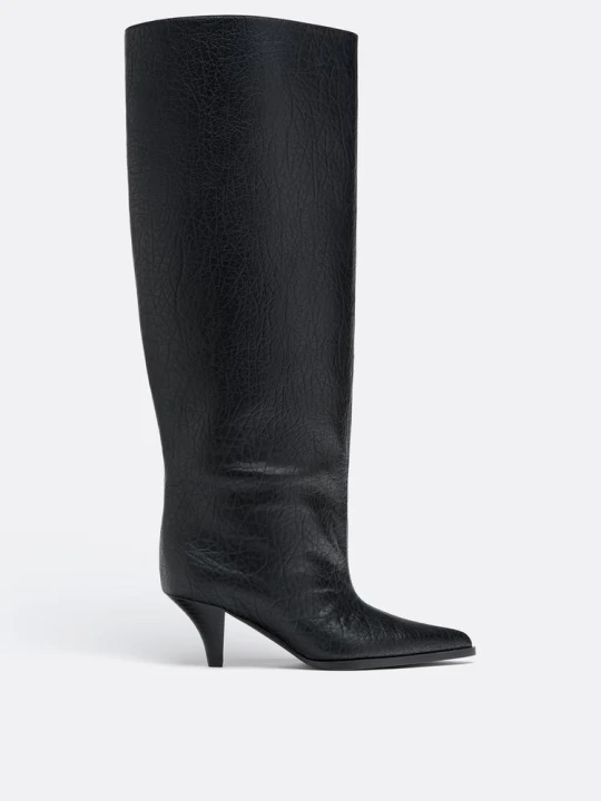 Obrázek produktu Stradivarius Kozačky S Tenkým Podpatkem Se Širokou Holínkou Xl Černá