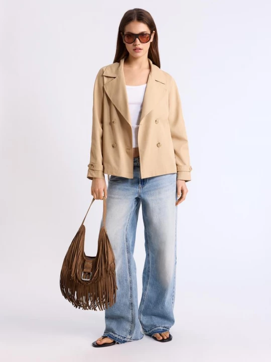 Obrázek produktu Stradivarius Krátký Splývavý Trenčkot S Páskem Stone