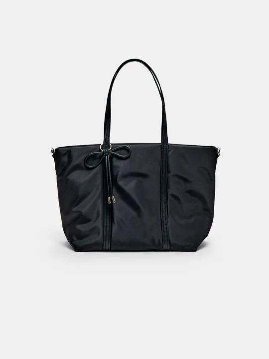 Obrázek produktu Stradivarius Látková Kabelka Shopper S Mašlí Black