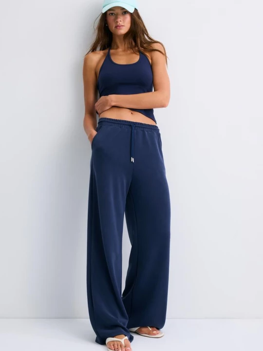 Obrázek produktu Stradivarius Měkké Kalhoty Palazzo Typu Jogger Dark Blue