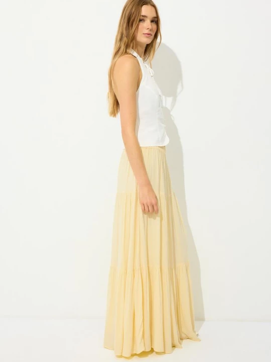 Obrázek produktu Stradivarius Midi Sukně Ve Venkovském Stylu Pastel Yellow