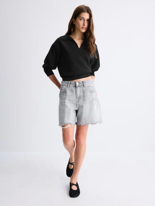 Obrázek produktu Stradivarius Mikina Měkkým Omakem Black