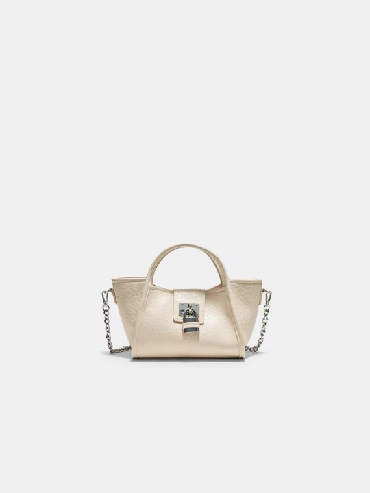 Obrázek produktu Stradivarius Mini Kabelka Crossbody S Detailem Zámečku Ecru