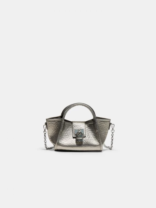Obrázek produktu Stradivarius Mini Kabelka Crossbody S Detailem Zámečku Grey