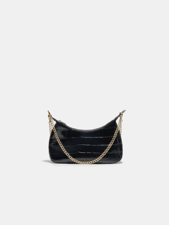 Obrázek produktu Stradivarius Mini Kabelka Přes Rameno S Krokodýlím Efektem Black