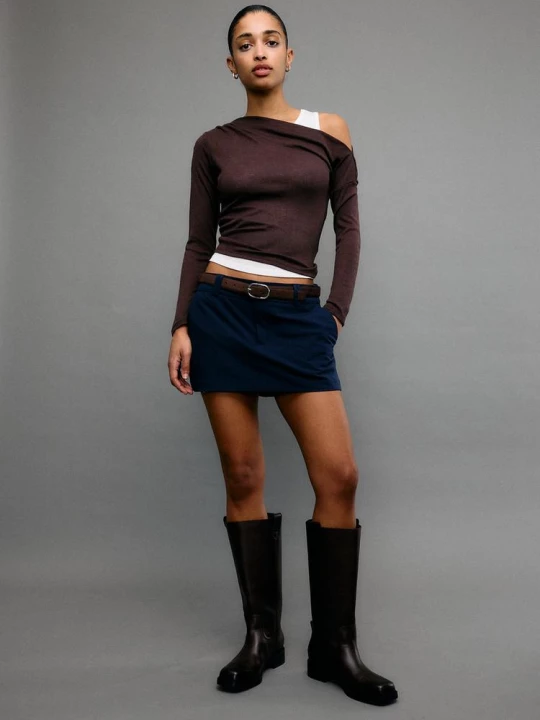 Obrázek produktu Stradivarius Mini Kalhotová Sukně S Páskem Dark Blue