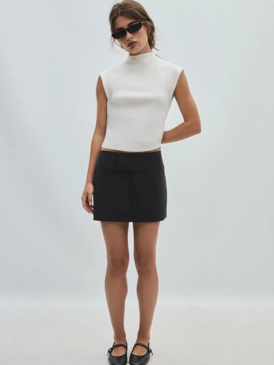 Obrázek produktu Stradivarius Mini Kalhotová Sukně S Širokým Pasem Black