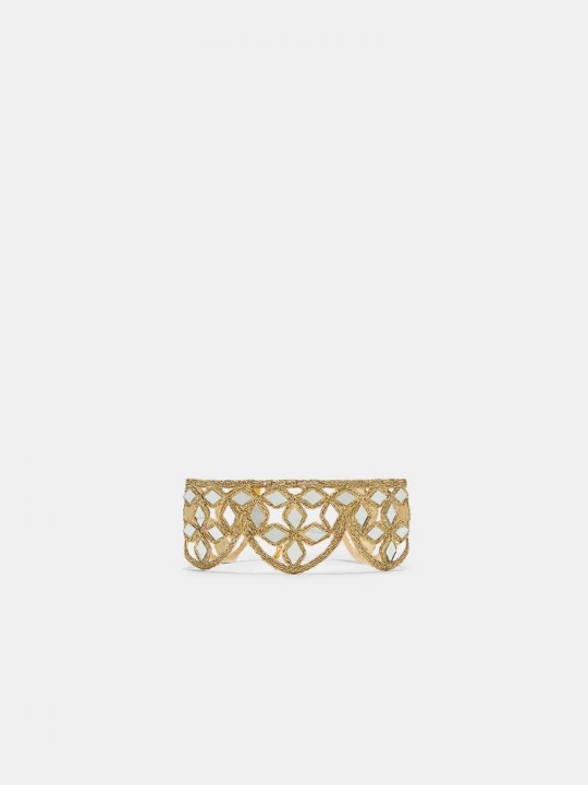 Obrázek produktu Stradivarius Náhrdelník Choker Se Zrcátky A Vlnkami Gold