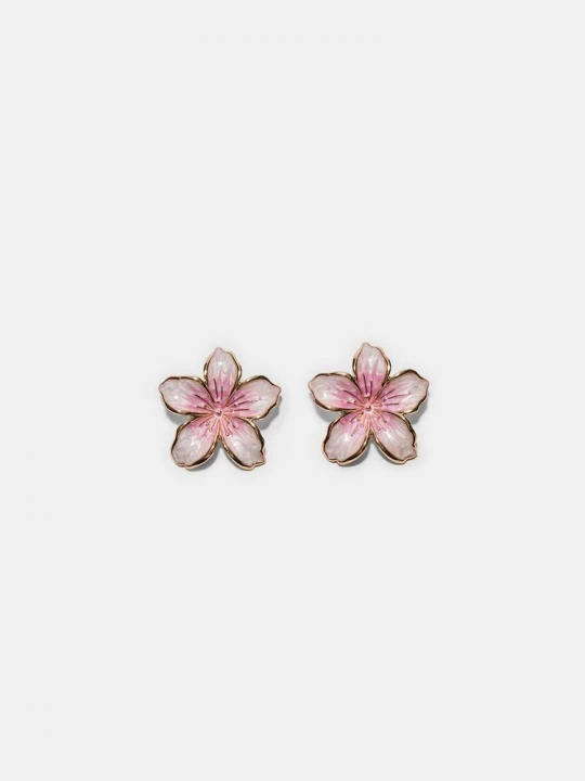 Obrázek produktu Stradivarius Náušnice Květina Enamel Pastel Pink