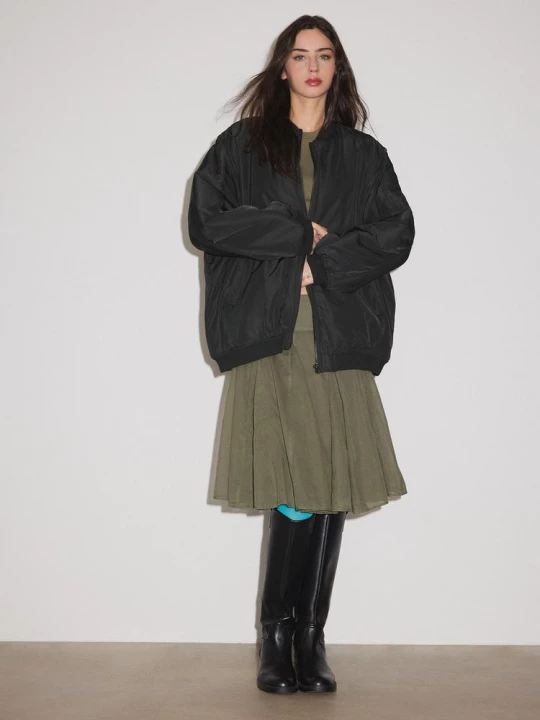 Obrázek produktu Stradivarius Oversize Bunda Bomber Black