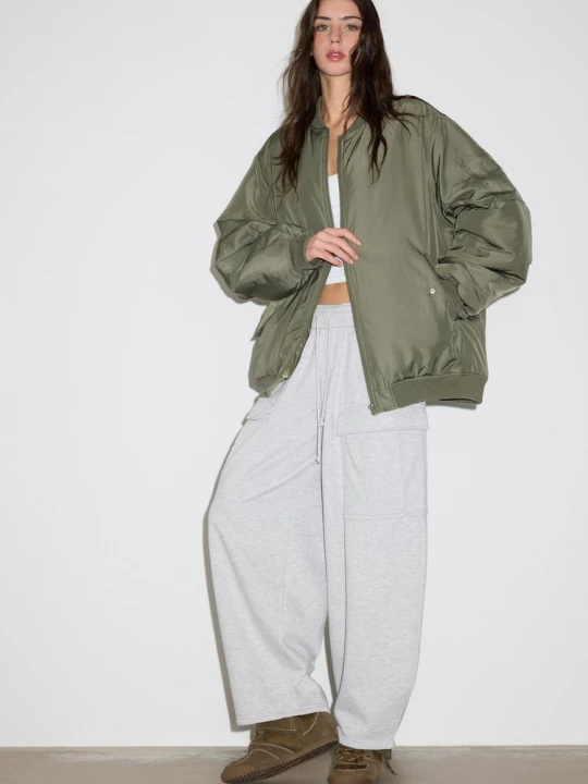 Obrázek produktu Stradivarius Oversize Bunda Khaki