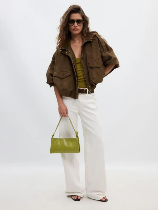 Obrázek produktu Stradivarius Oversize Bunda S Efektem Imitace Semiše Brown